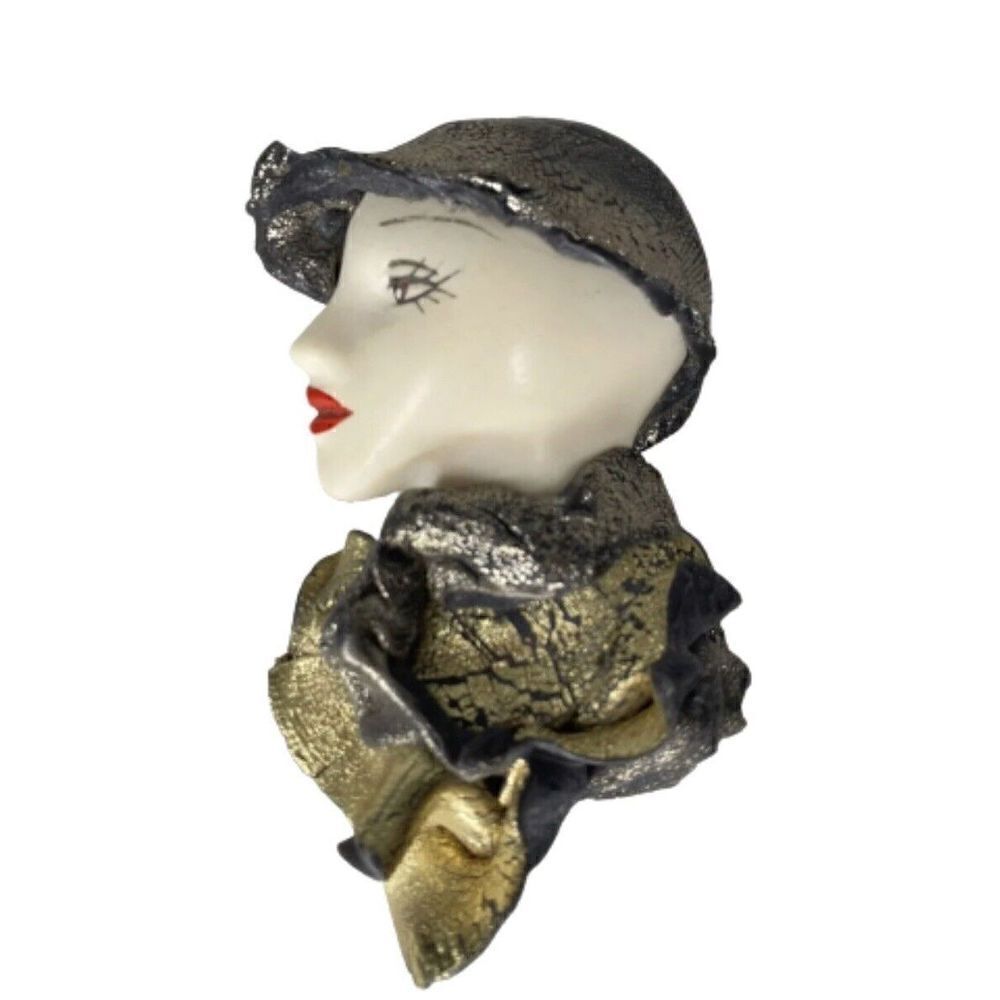 Vintage Artist Unique Handmade Human With Hat Brooch Pin Unsigned J18
